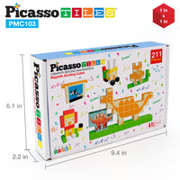 PicassoTiles 103 Piece Pixel Magnetic Puzzle Cube Set