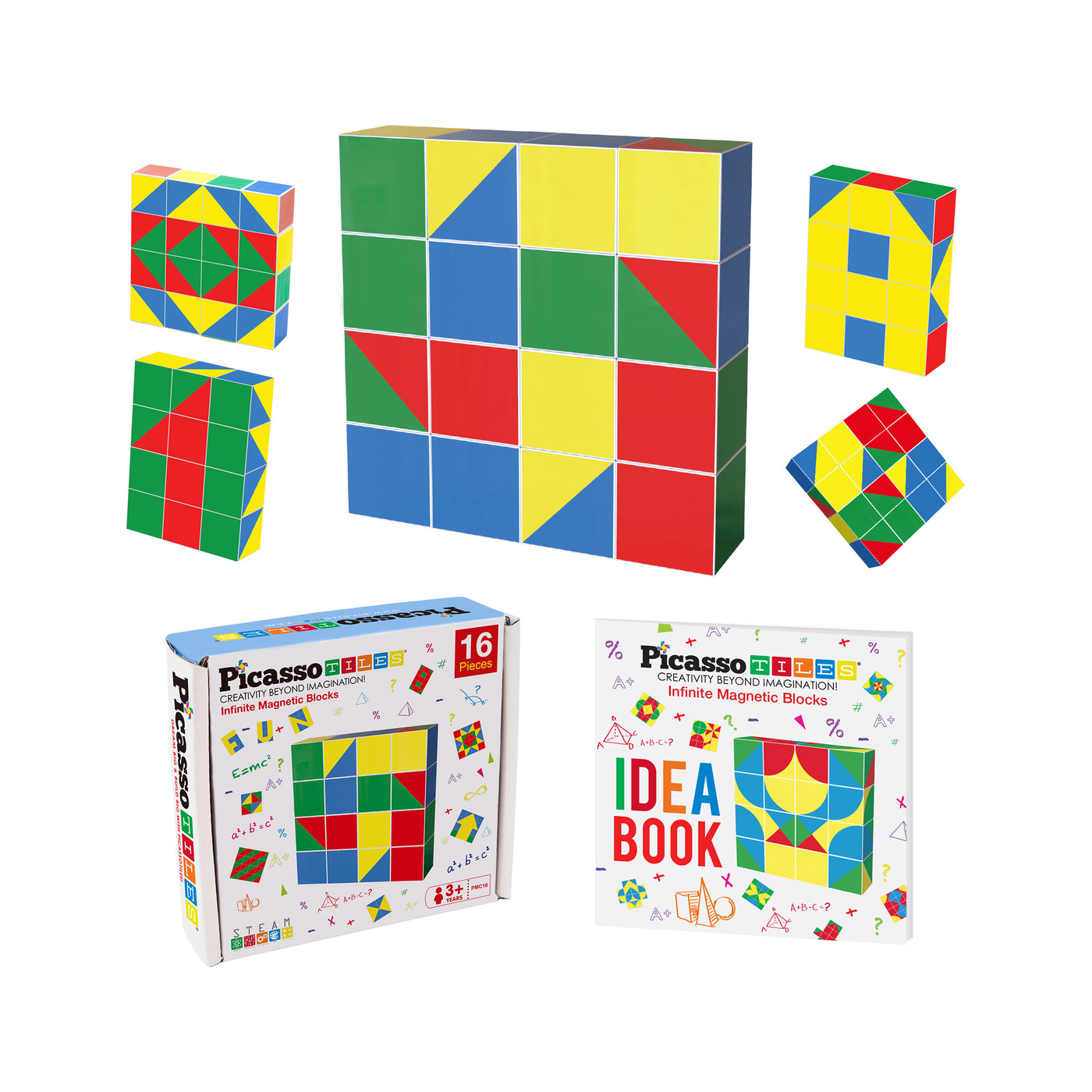 PicassoTiles Geometry Patterns Magnetic Puzzle Cube Set