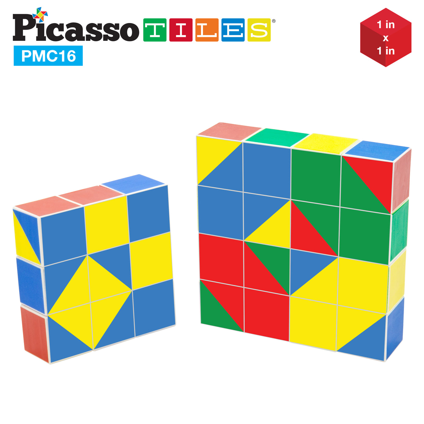 PicassoTiles Geometry Patterns Magnetic Puzzle Cube Set