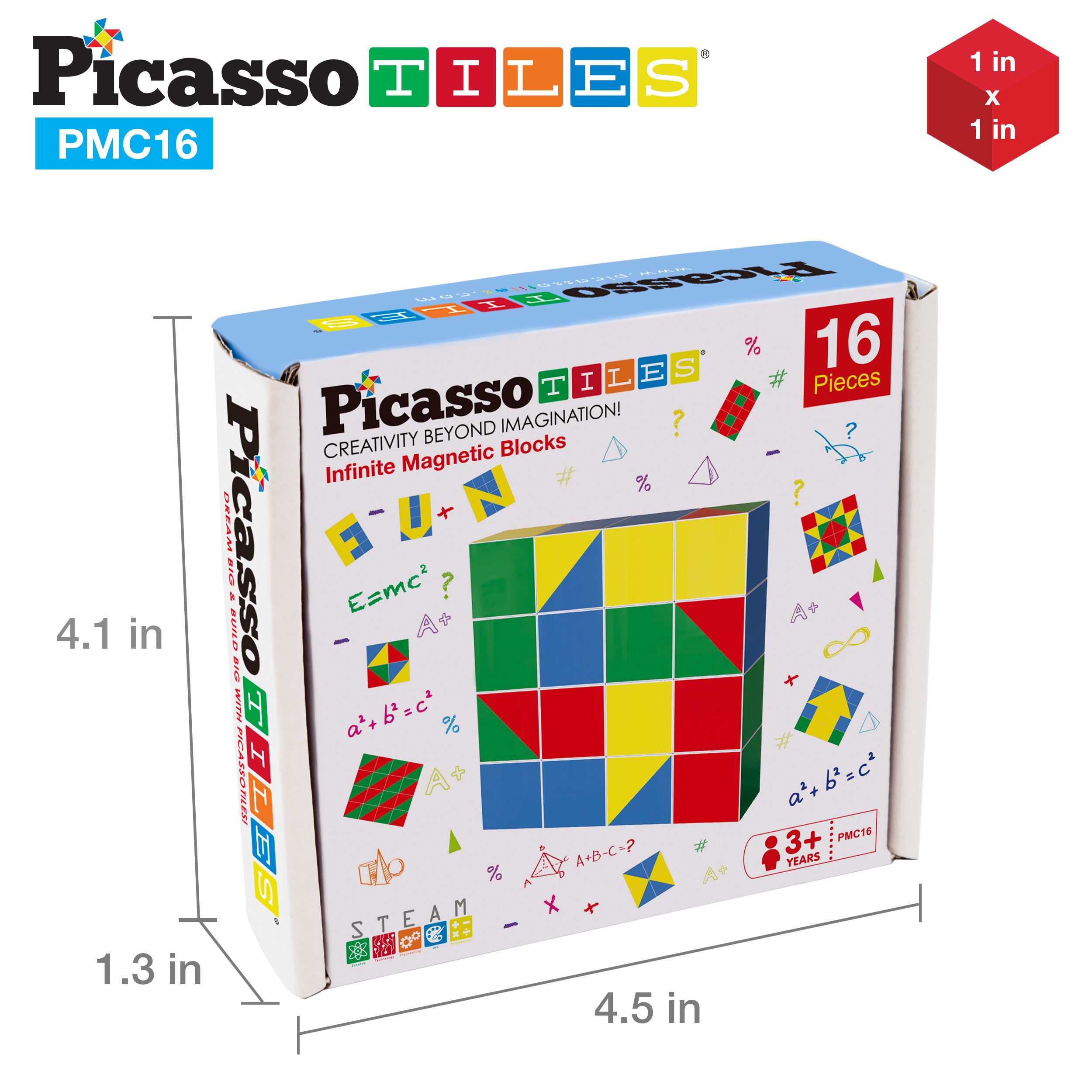 PicassoTiles Geometry Patterns Magnetic Puzzle Cube Set