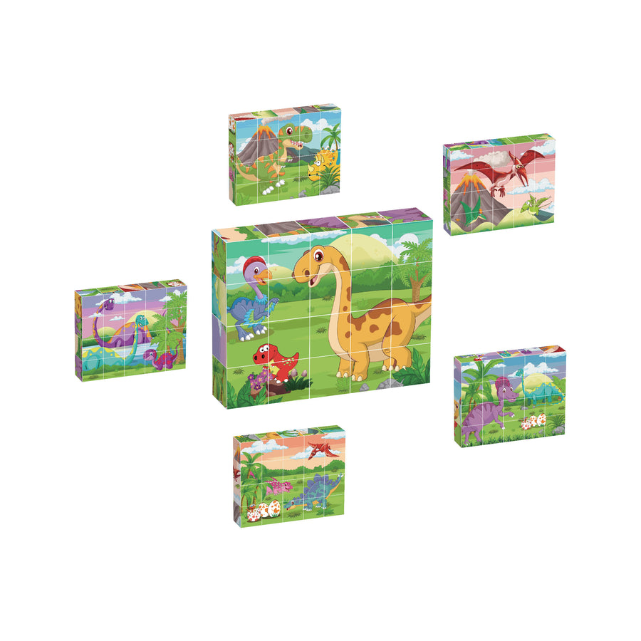 PicassoTiles 1" 20pc Magnetic Cube Puzzle Block Dinosaur Set