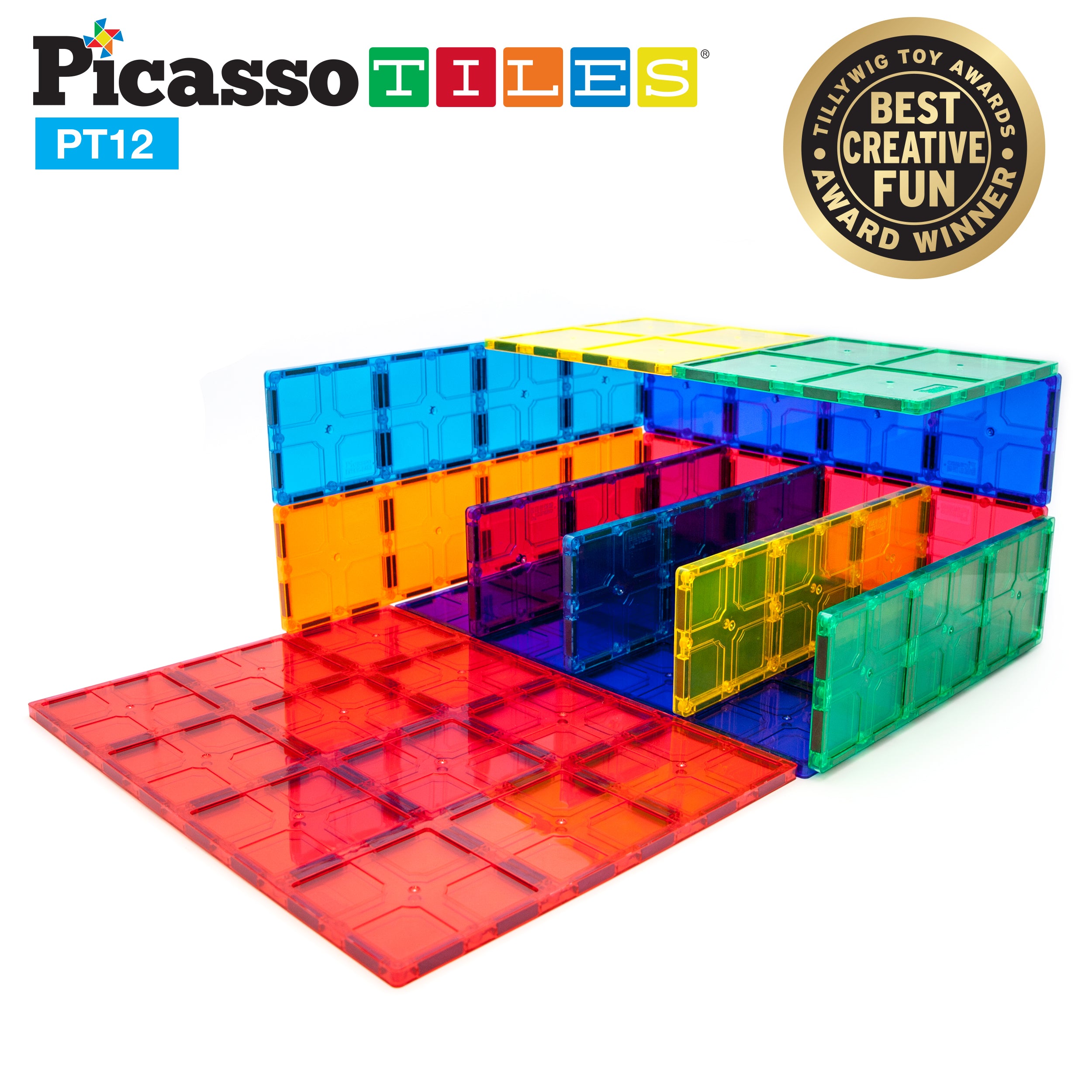 PicassoTiles Large Connected Magnetic Tiles