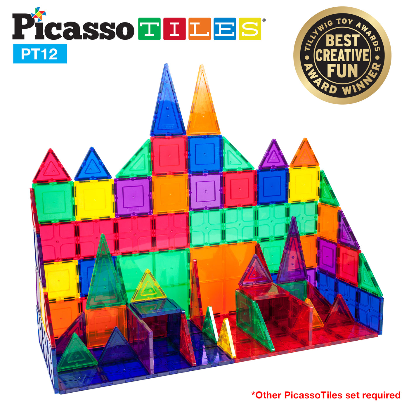 PicassoTiles Large Connected Magnetic Tiles