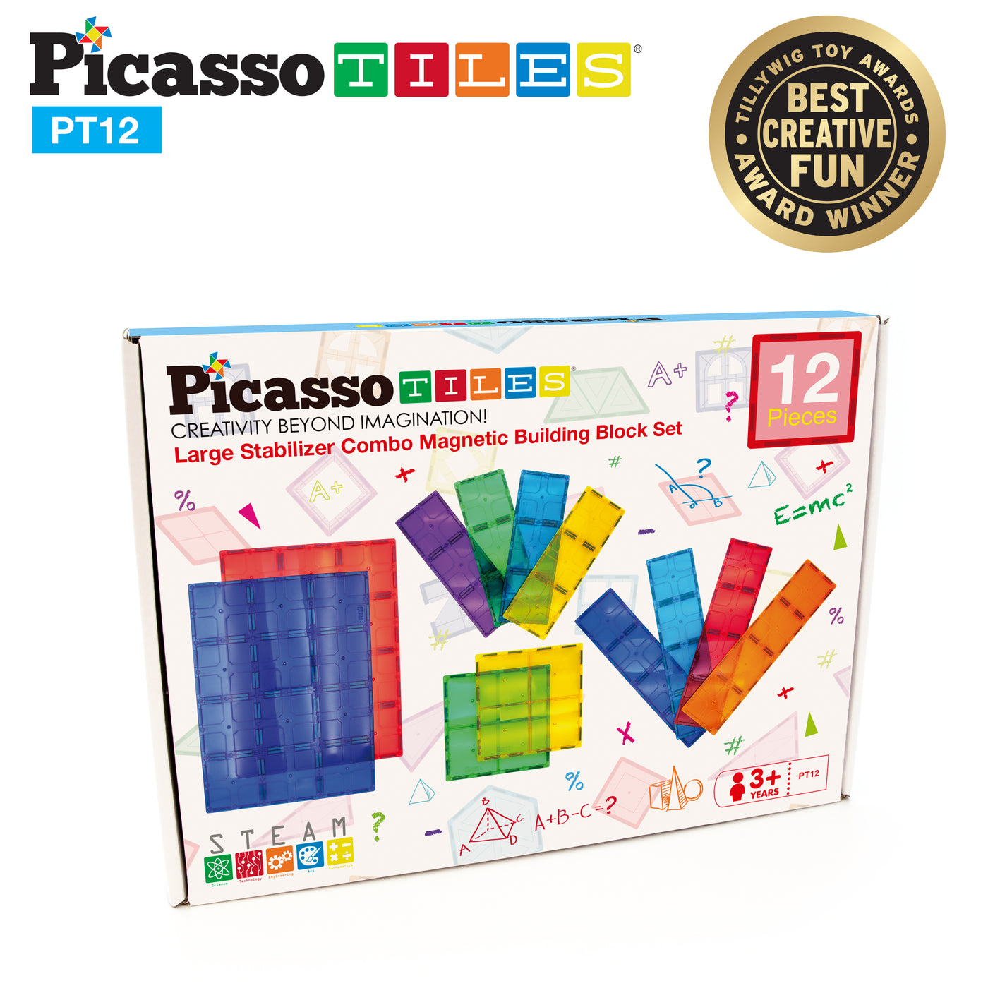 PicassoTiles Large Connected Magnetic Tiles