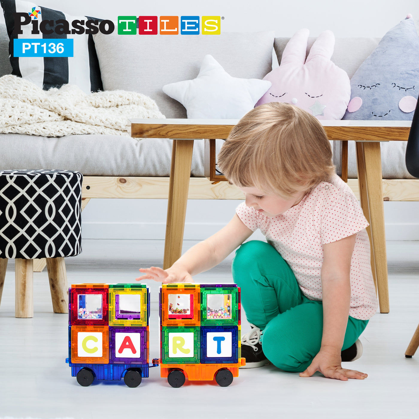 PicassoTiles Magnet Tile STEM Learning Clip-In Card LED Light Set