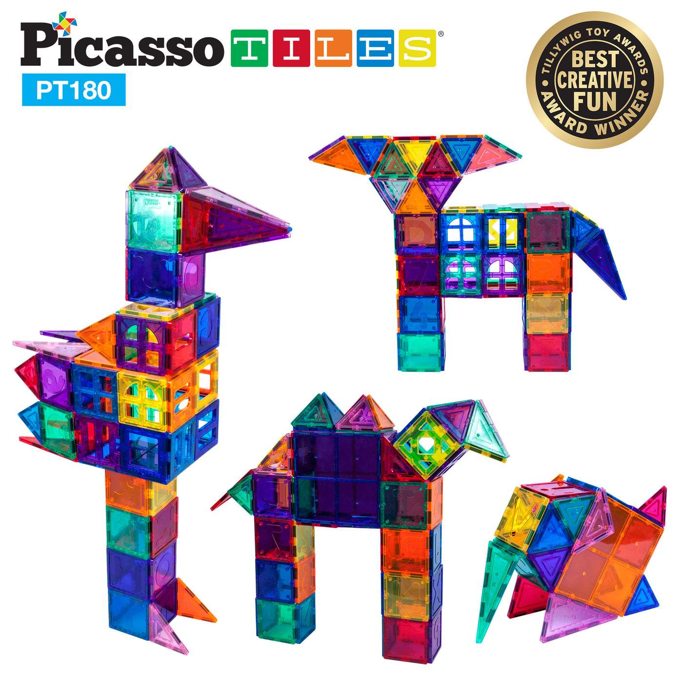 PicassoTiles 180pc Deluxe Combo Toy Set