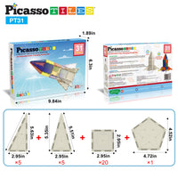 PicassoTiles Magnet Tile UV Activated Color Changing Rocket