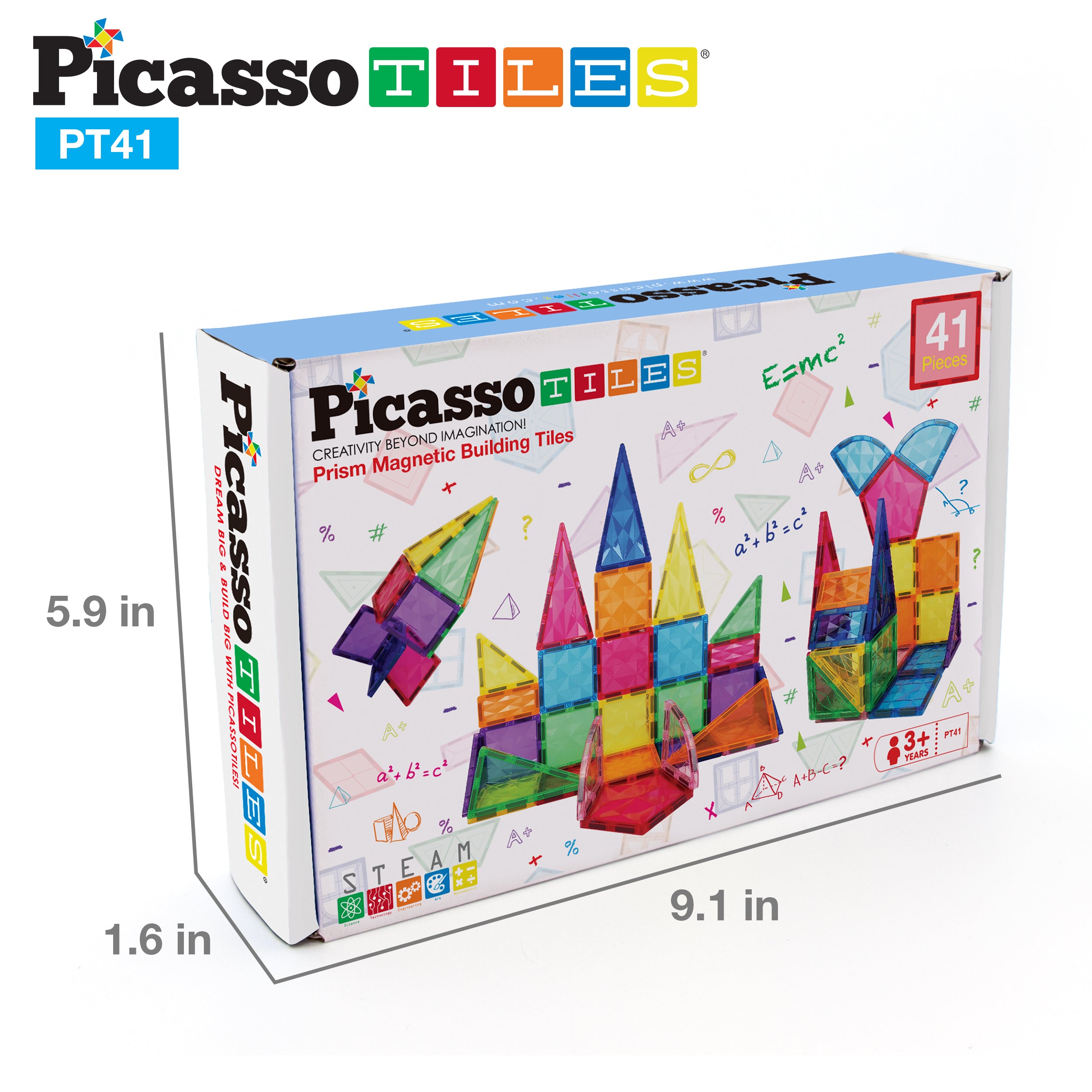 PicassoTiles 41pc Prism Magnetic Building Block Set