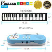 PicassoTiles 49-Key Flexible Roll-Up Piano Keyboard