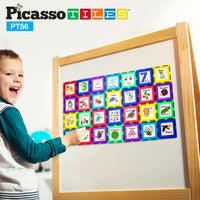 PicassoTiles Magnetic Tiles Card Insert Set - 56 Pieces