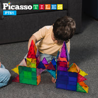 PicassoTiles Magnetic Tile Classic 61pc Building Set