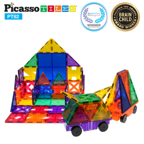 PicassoTiles Magnetic Tile Creativity Builder Set