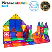 PicassoTiles 82pc Magnetic Tile Creativity Builder Set