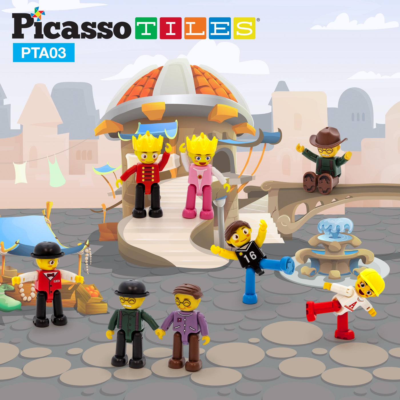 PicassoTiles 8pc Character Action Figure Multi Pack Set