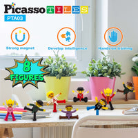 PicassoTiles 8pc Character Action Figure Multi Pack Set