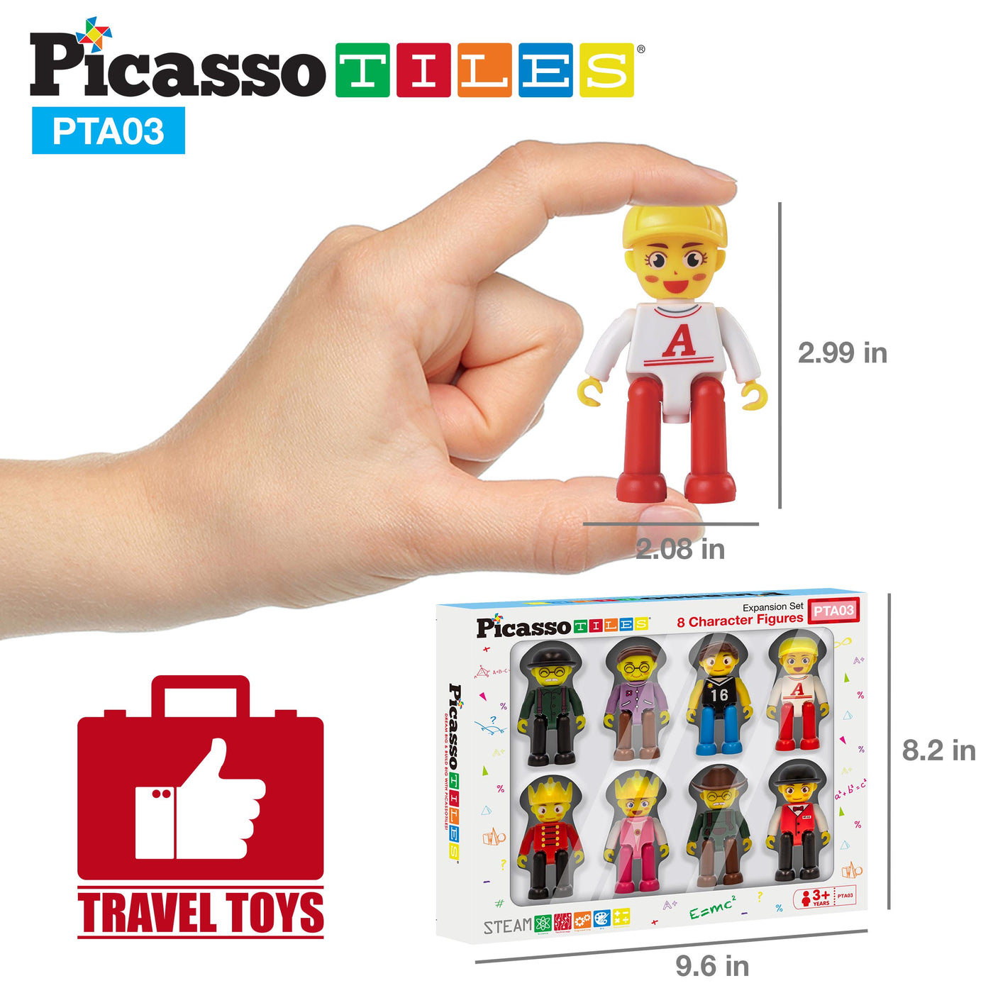 PicassoTiles 8pc Character Action Figure Multi Pack Set