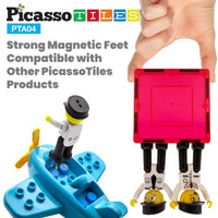 PicassoTiles Magnetic Airplane Character Figure Playset