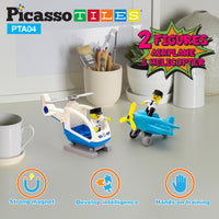 PicassoTiles Magnetic Airplane Character Figure Playset