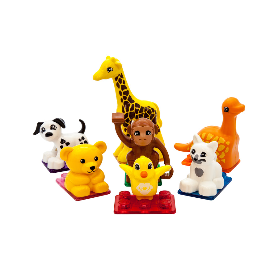 PicassoTiles Animal Character Magnetic Tile Toy Set