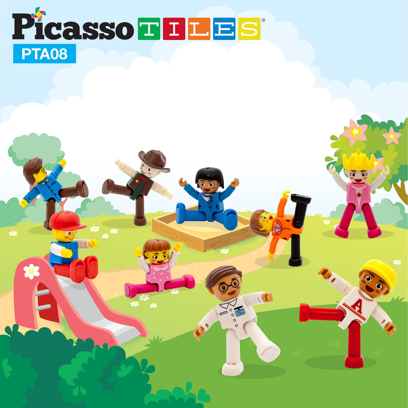 PicassoTiles 16 Piece Character Figure Set