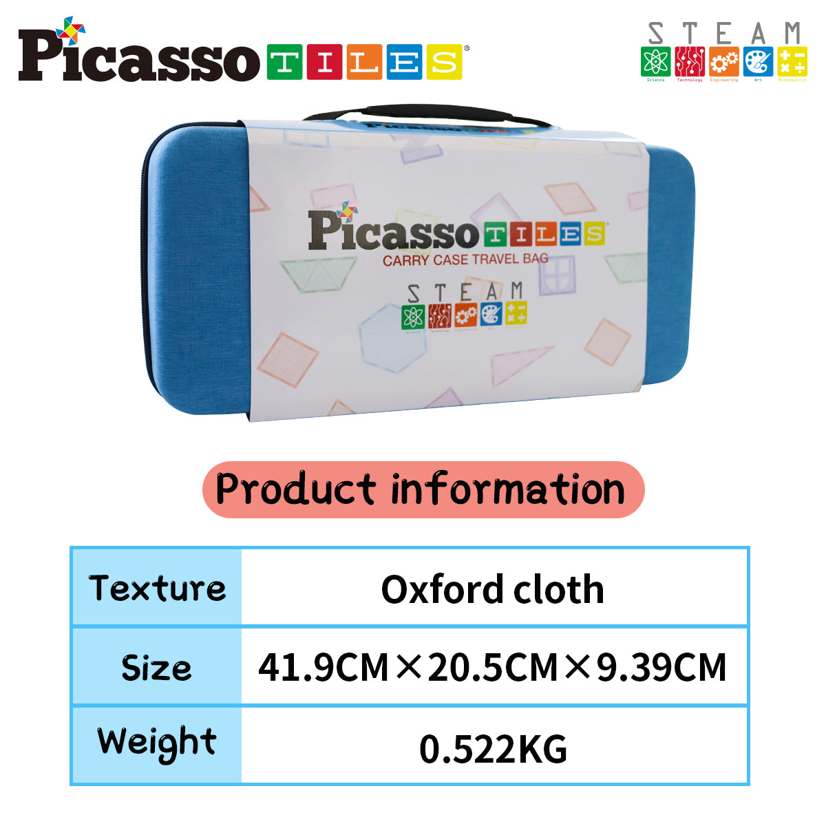 PicassoTiles Magnetic Tiles Storage Water Resistant Toy Case