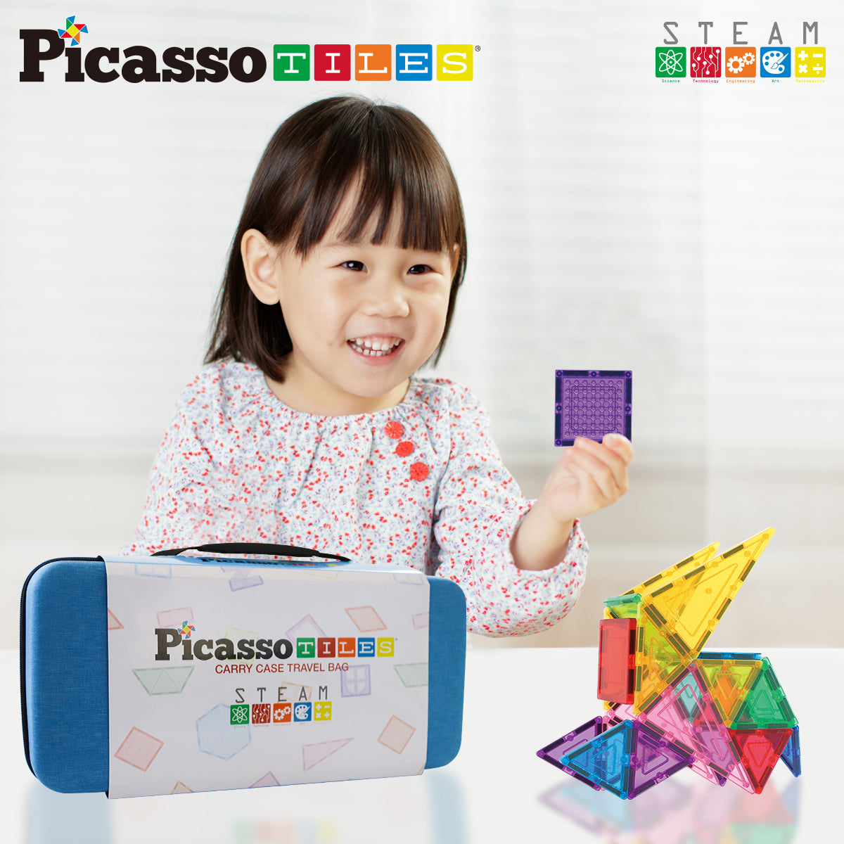 PicassoTiles Magnetic Tiles Storage Water Resistant Toy Case