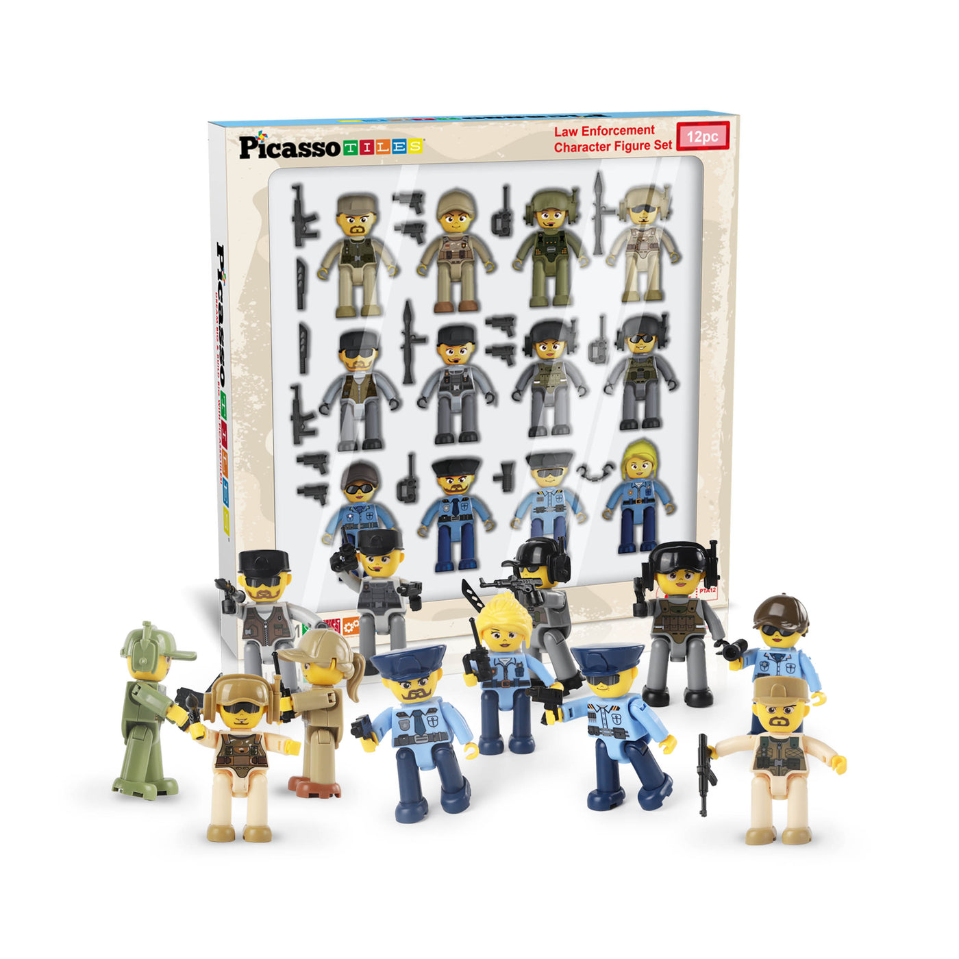 PicassoTiles Law Enforcement & Military Character Figure Set