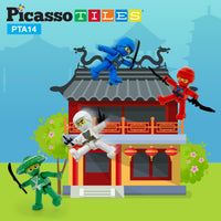 PicassoTiles 4 Piece Ninja Character Magnet Tile Figure Set