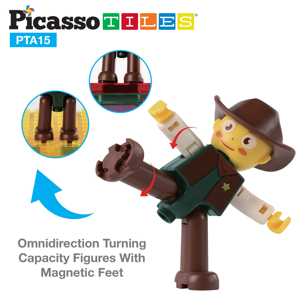 Picasso Toys - Figurines d'action magnétiques - 4 pièces - Astronaute pour  bloc de construction - Ensemble de jouets magnétiques pour tout-petits à
