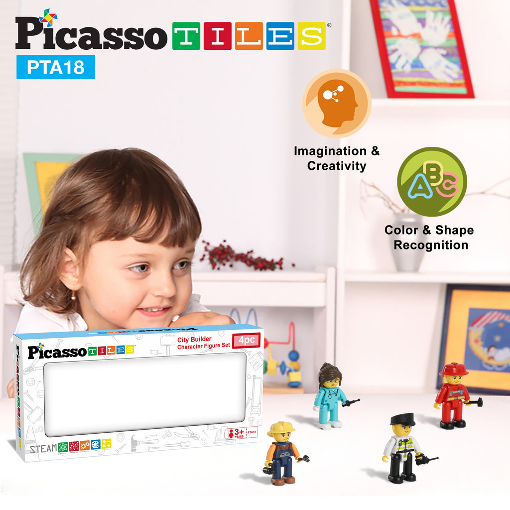 PicassoTiles PTA04 Aircraft Character Figure Set