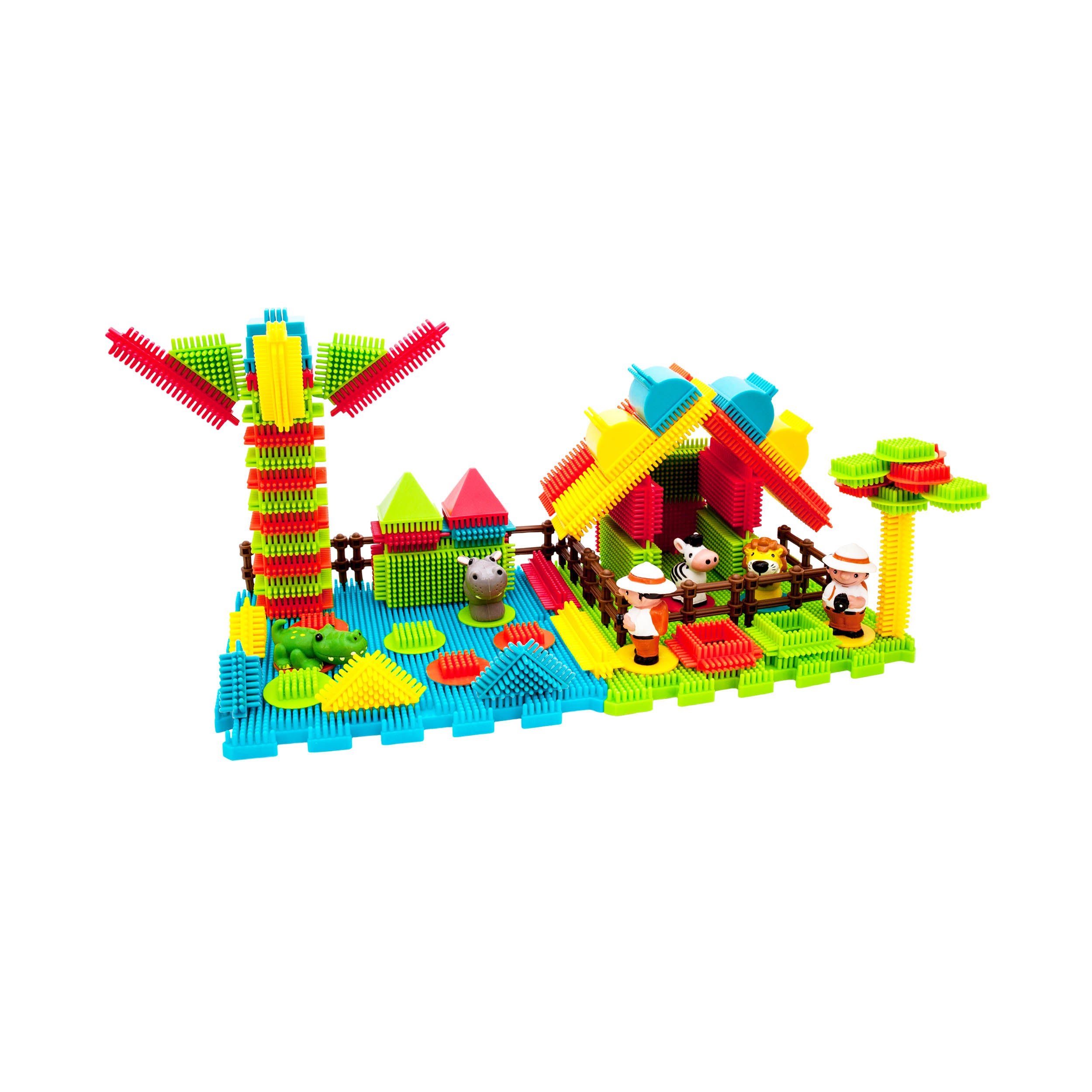 PicassoTiles 100pc Hedgehog Building Block Safari Theme Set