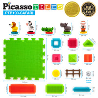 PicassoTiles 100pc Hedgehog Building Block Safari Theme Set