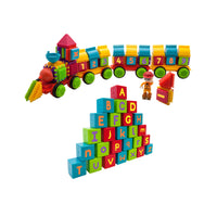 PicassoTiles 103pc Train Theme Hedgehog Building Blocks Set