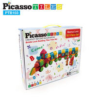 PicassoTiles 103pc Train Theme Hedgehog Building Blocks Set