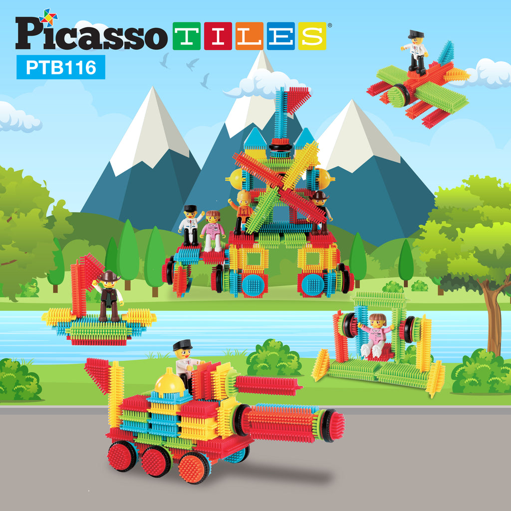 Picasso Toys112pcs Hedgehog Blocks STEM Building Tiles Set Construction  Learning Toy Stacking Interlock Block, Bristle, Creativity Beyond  Imagination
