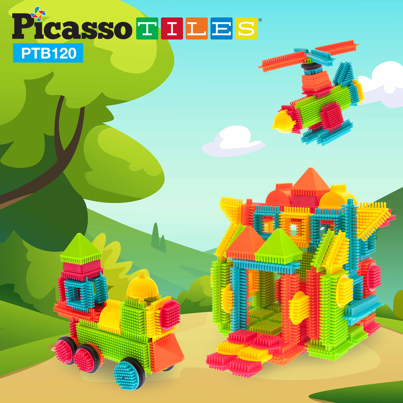 PicassoTiles 120 Piece HedgeHog Blocks