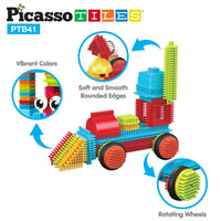 PicassoTiles 41 Piece Hedgehog Building Blocks Set with IDEA Book