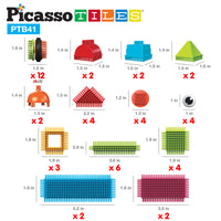 PicassoTiles 41 Piece Hedgehog Building Blocks Set with IDEA Book