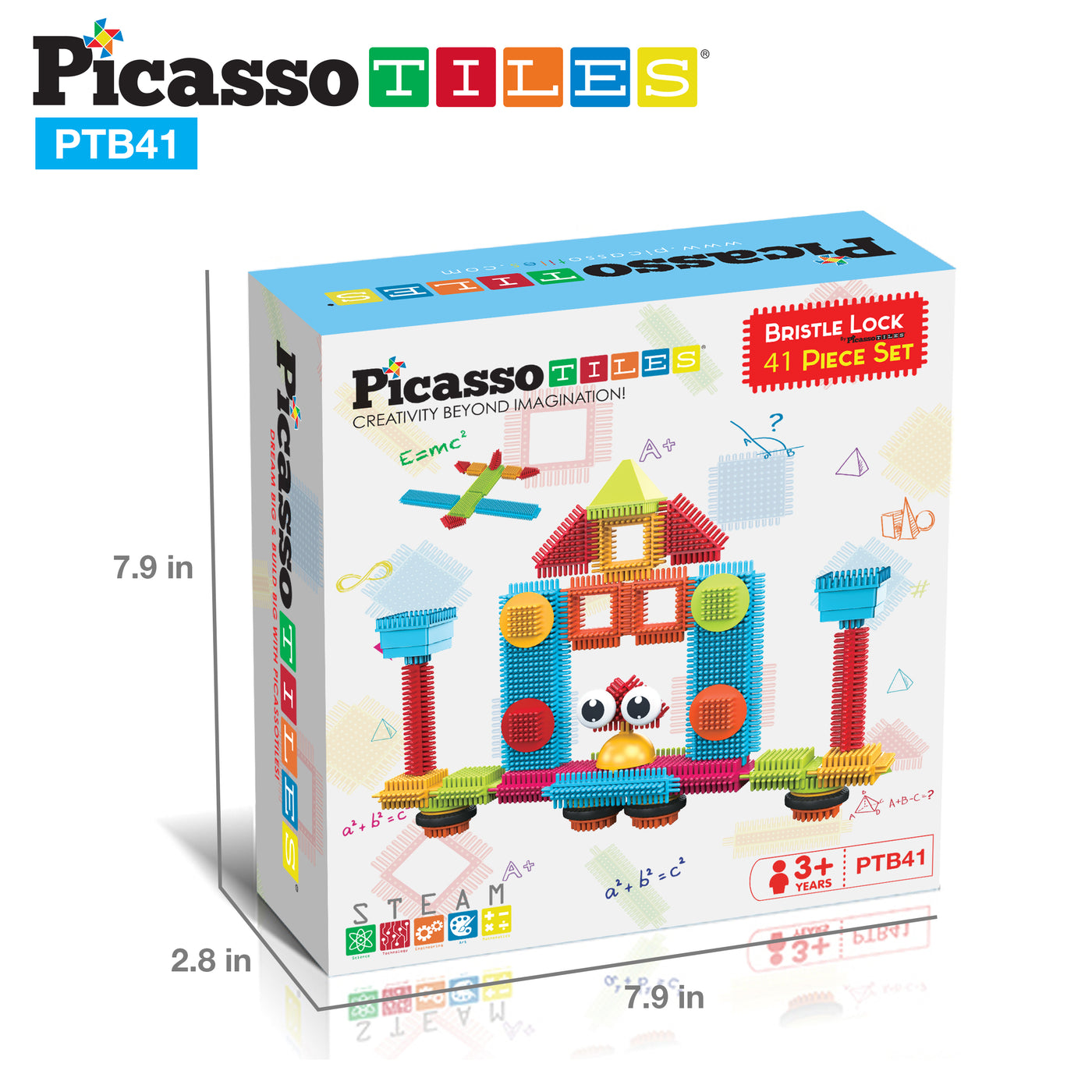 PicassoTiles 41 Piece Hedgehog Building Blocks Set with IDEA Book