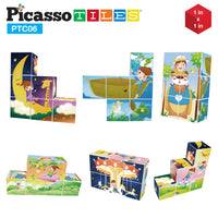 PicassoTiles 6 Piece Magnetic Magic Puzzle Cube Set