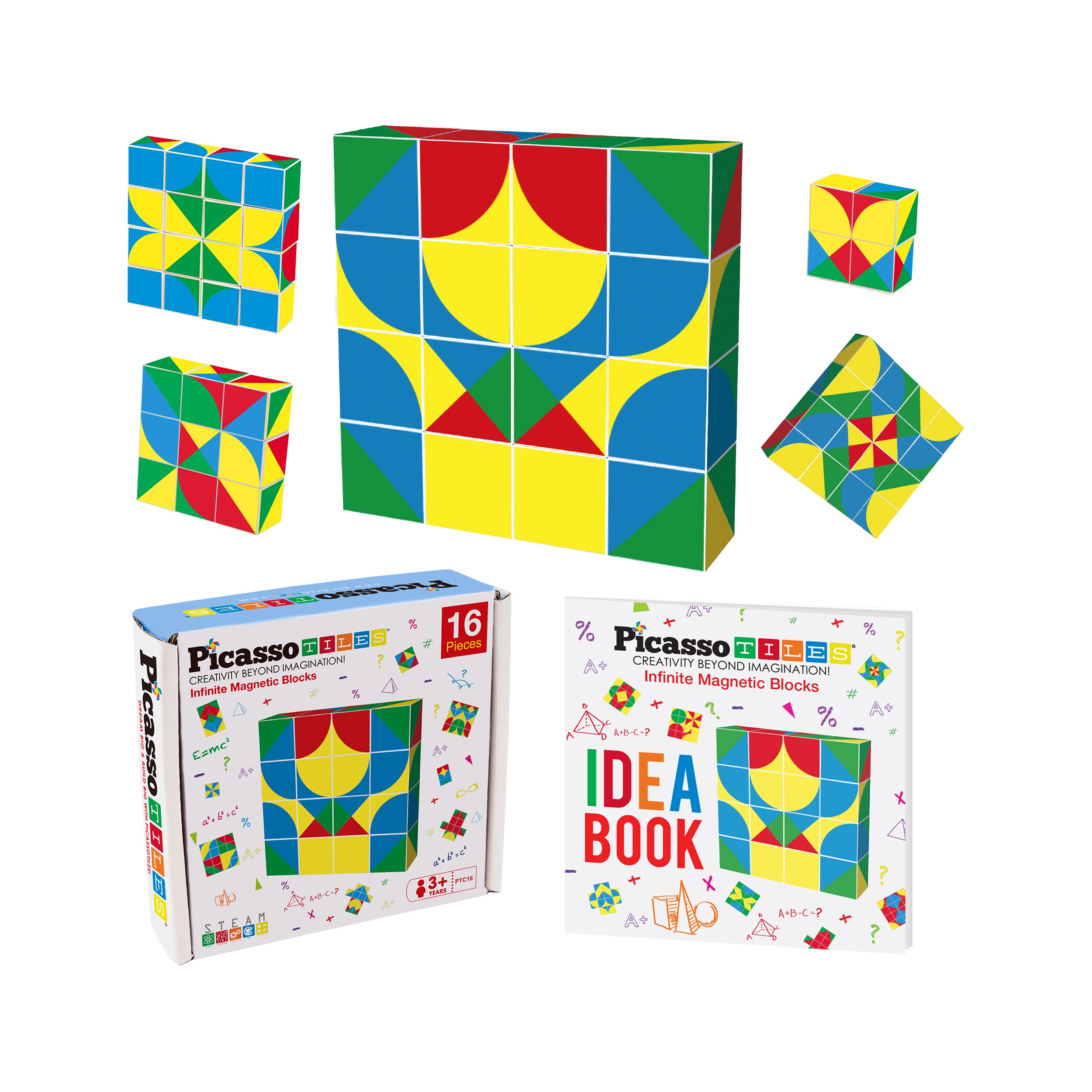 PicassoTiles Infinite Magnetic Puzzle Magic Pixy Cube Game Set
