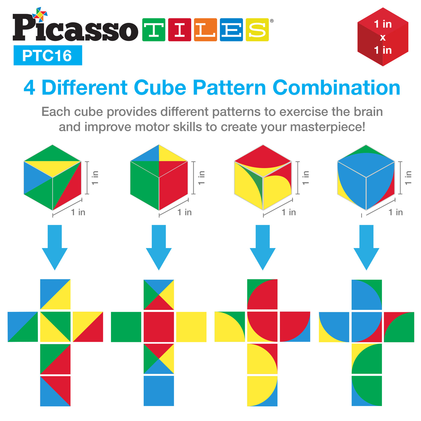 PicassoTiles Infinite Magnetic Puzzle Magic Pixy Cube Game Set