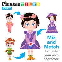 PicassoTiles 115pc Kids Magnetic Face-Board Dress Up Puzzle Book