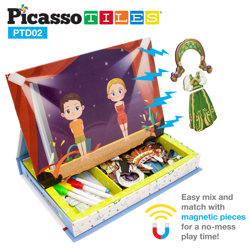Picassotiles 108pcs Reusable Magnetic Face Sticker Puzzle Book Drawing –  PicassoTiles