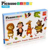 Picassotiles 112 Piece Magnetic Mix and Match Animal Drawing Board Set