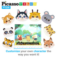 Picassotiles 120pcs Magnetic Animal Sticker Puzzle Book Drawing Board