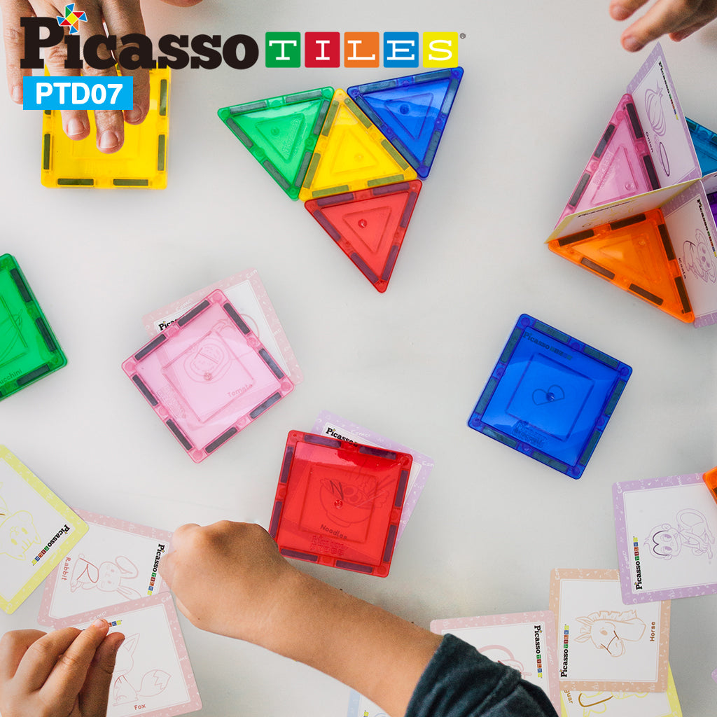 PicassoTiles Magnetic Tile Hidden Letter Game: Discover and Decode