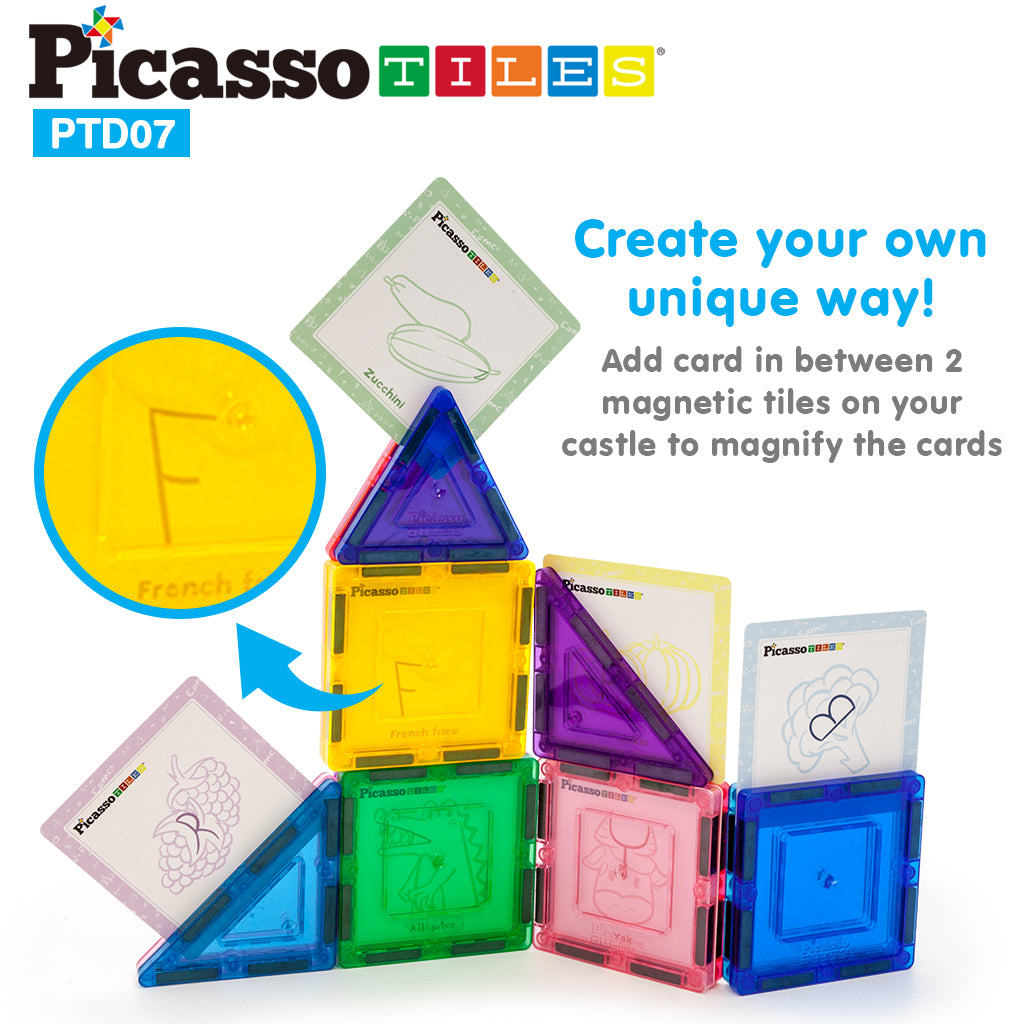 PicassoTiles Magnetic Tile Hidden Letter Game: Discover and Decode