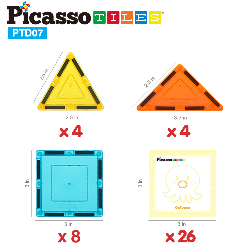 PicassoTiles Magnetic Tile Hidden Letter Game: Discover and Decode