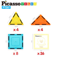 PicassoTiles Magnetic Tile Hidden Letter Game: Discover and Decode